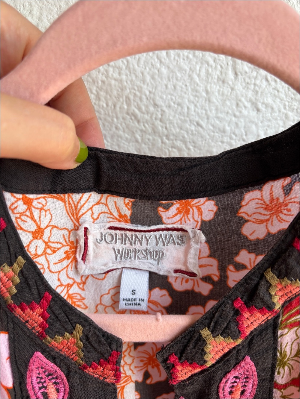 Johnny Was Flora Tie Back Patchwork Cotton Midi Dress Small - Picture 9 of 11